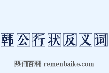 韩公行状反义词是什么意思的图片